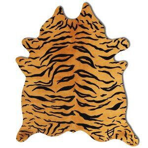 Natural Home Decor Togo Cowhide Rug | 1-Piece | Tiger chocolate on natural